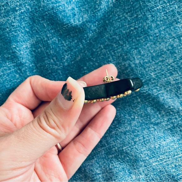 Vintage Star Gold Studded 80s Rocker Maximalist 2” Stud Earrings - Picture 5 of 6